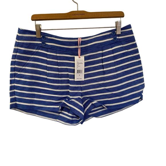 Vineyard Vines Cotton Linen Stripe Shorts sz 8 NEW